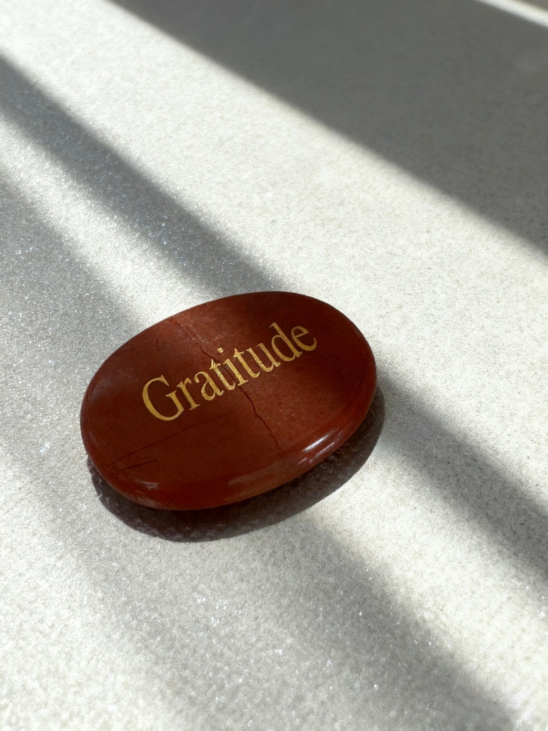 Omira Engraved Crystal Palm Stone