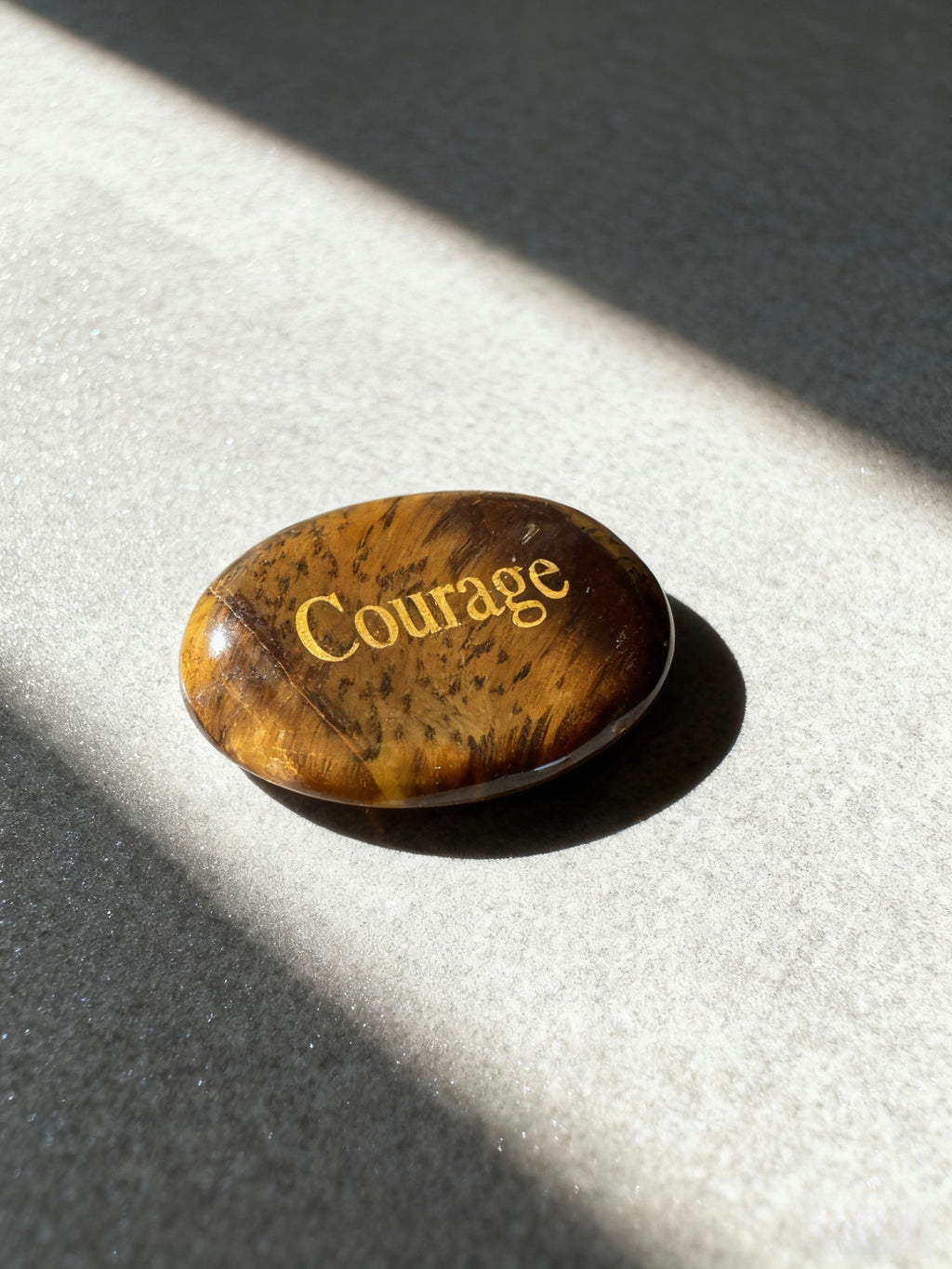 Omira Engraved Crystal Palm Stone