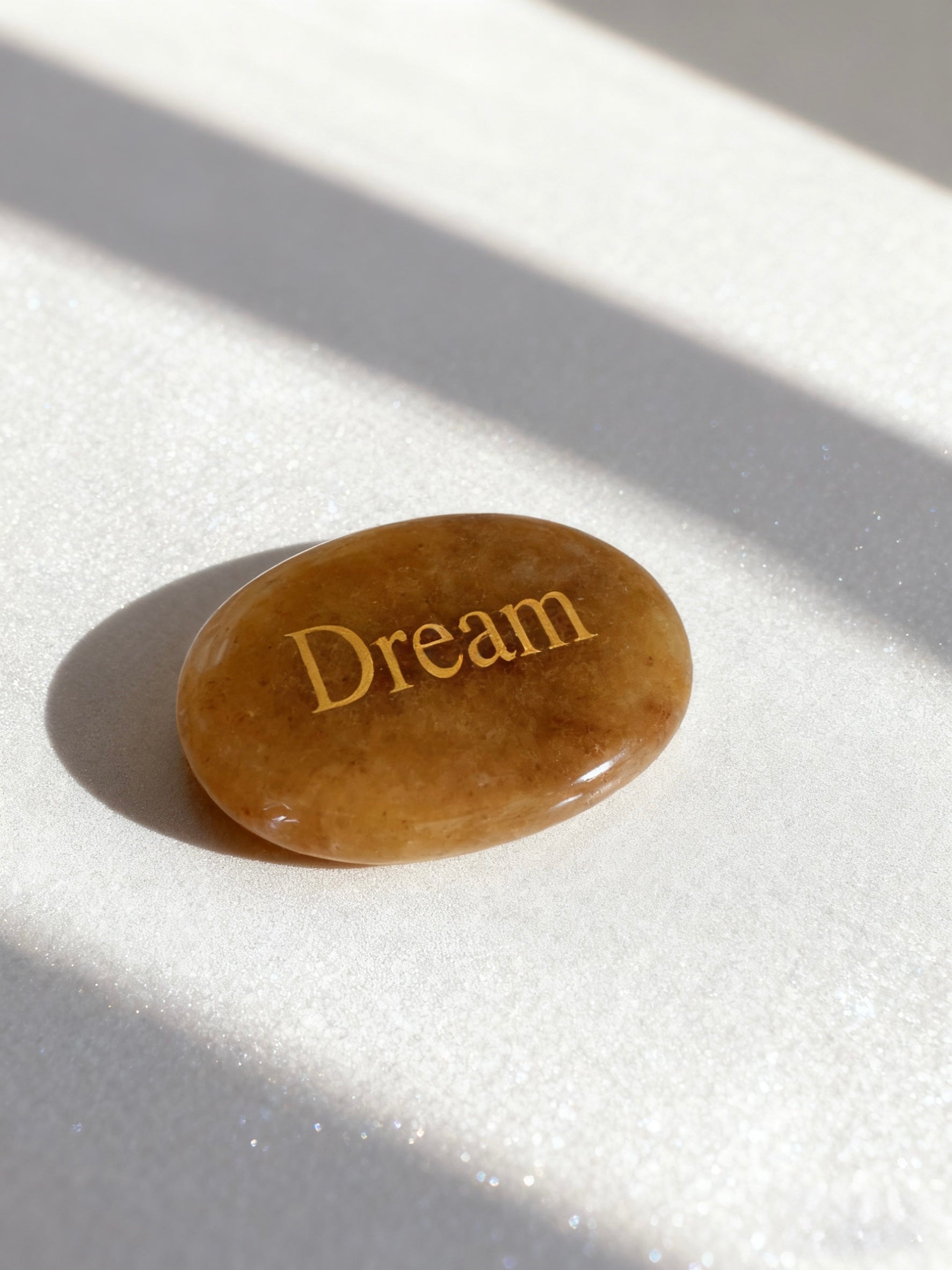 Omira Engraved Crystal Palm Stone