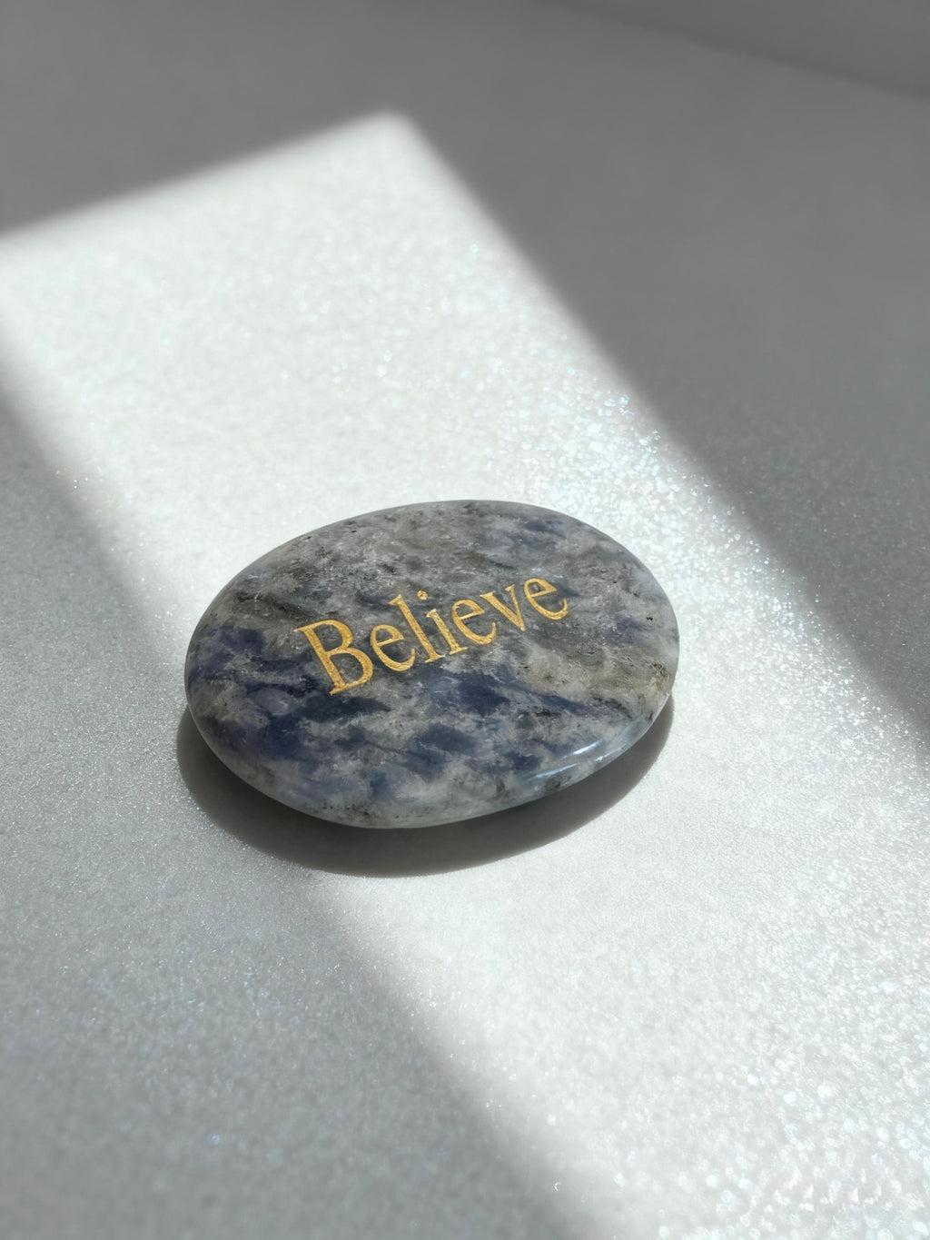 Omira Engraved Crystal Palm Stone