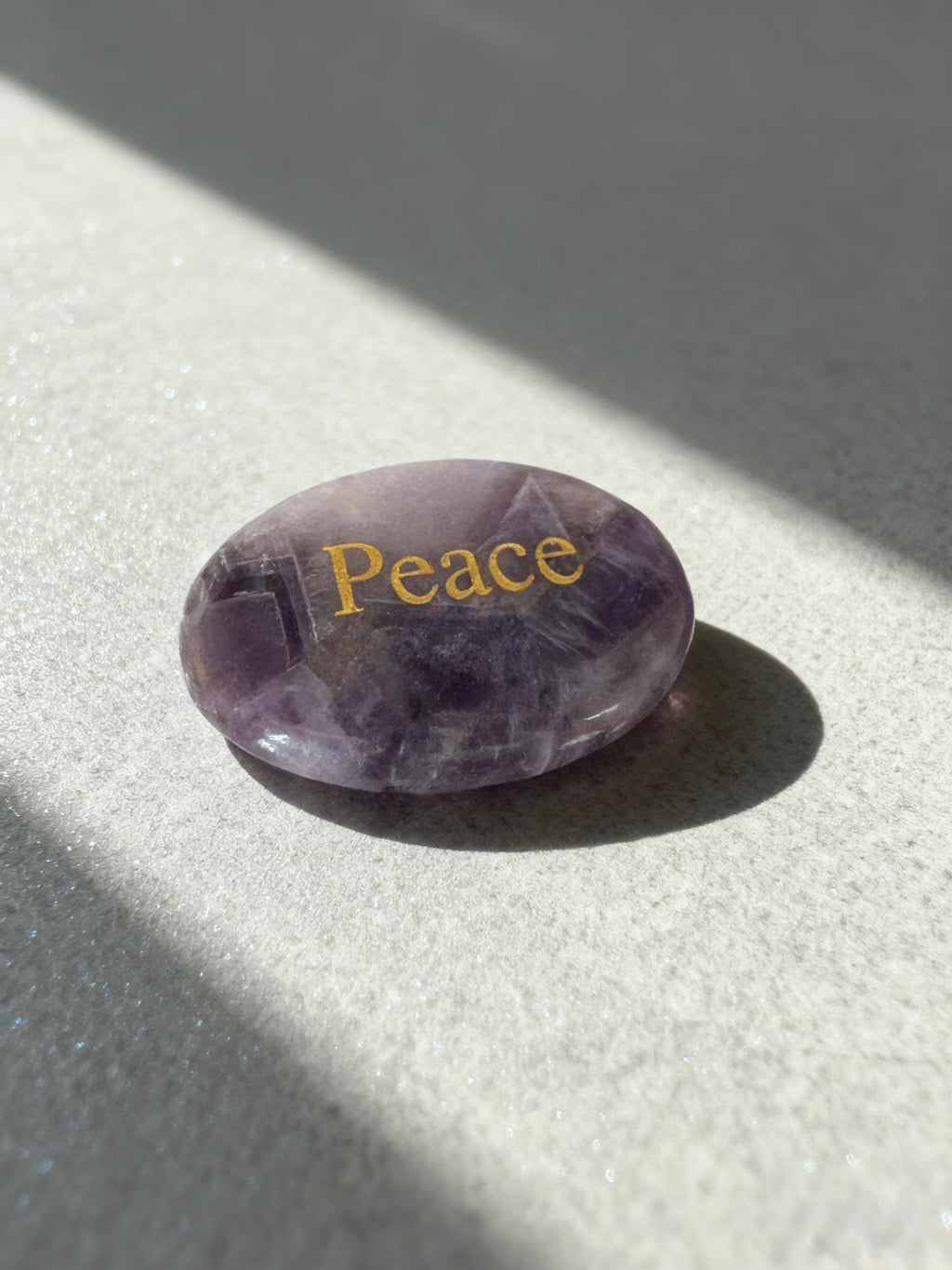 Omira Engraved Crystal Palm Stone